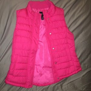 Gap Hot puffy pink vest